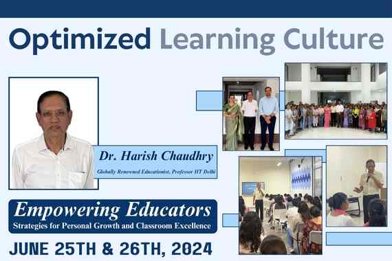 Flyer for an event titled "Empowering Educators: Strategies for Personal Growth and Classroom Excellence" featuring Dr. Harish Chaudhry. Event dates: June 25th & 26th, 2024. Explore the latest NCF framework right from your desktop in our virtual sessions.